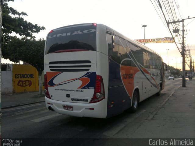 Expresso União 10195 na cidade de Belford Roxo, Rio de Janeiro, Brasil, por Carlos Almeida. Número da foto: #1817183.