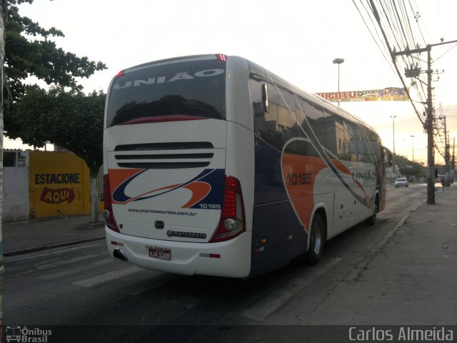 Expresso União 10195 na cidade de Belford Roxo, Rio de Janeiro, Brasil, por Carlos Almeida. ID da foto: 1817183.