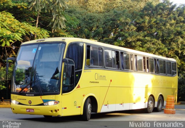 Viação Itapemirim 8103 na cidade de São Paulo, São Paulo, Brasil, por Nivaldo  Fernandes. Número da foto: #1819808.