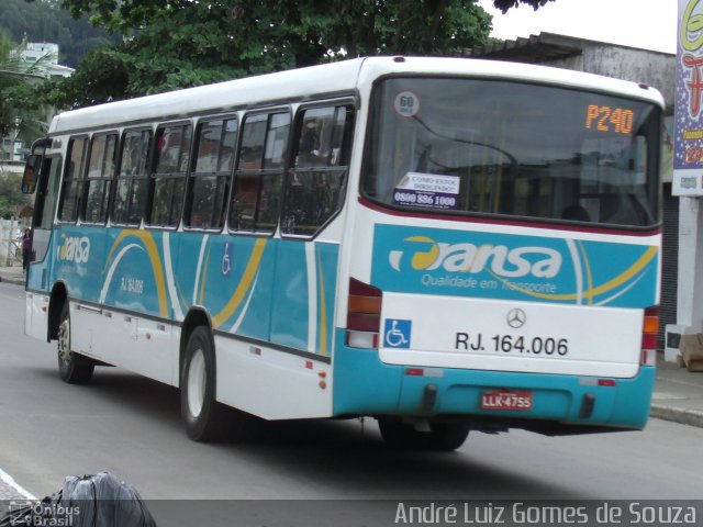 TRANSA - Transa Transporte Coletivo RJ 164.006 na cidade de Três Rios, Rio de Janeiro, Brasil, por André Luiz Gomes de Souza. Número da foto: #1820005.
