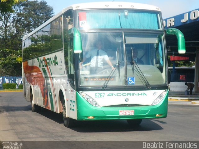 Empresa de Transportes Andorinha 5267 na cidade de Presidente Prudente, São Paulo, Brasil, por Beatriz Fernandes. ID da foto: 1821973.