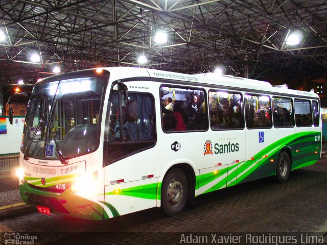 Viação Piracicabana Santos 4310 na cidade de Santos, São Paulo, Brasil, por Adam Xavier Rodrigues Lima. Número da foto: #1821113.