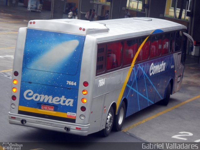 Viação Cometa 7664 na cidade de Ribeirão Preto, São Paulo, Brasil, por Gabriel Valladares. ID da foto: 1822287.