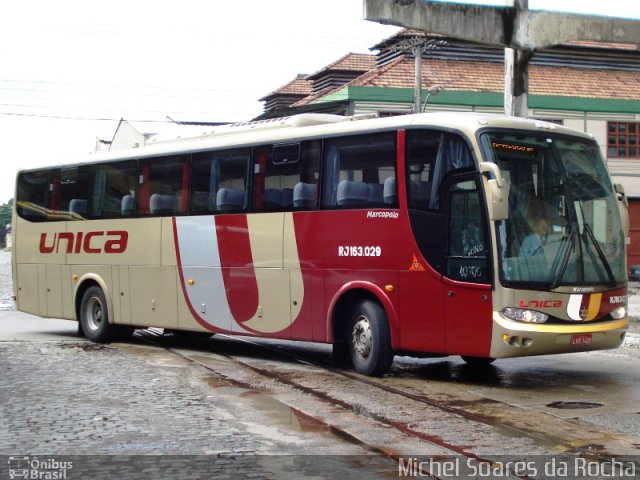 Transportes Única Petrópolis RJ 163.029 na cidade de Rio de Janeiro, Rio de Janeiro, Brasil, por Michel Soares da Rocha. ID da foto: 1822041.