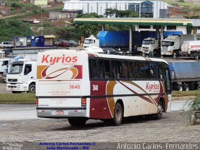 Kyrios Transportes e Turismo 3640 na cidade de João Monlevade, Minas Gerais, Brasil, por Antonio Carlos Fernandes. Número da foto: #1824770.