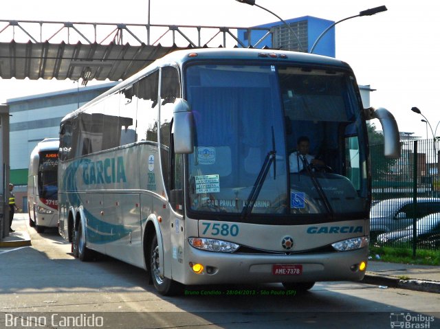 Viação Garcia 7580 na cidade de São Paulo, São Paulo, Brasil, por Bruno Candido . ID da foto: 1772078.