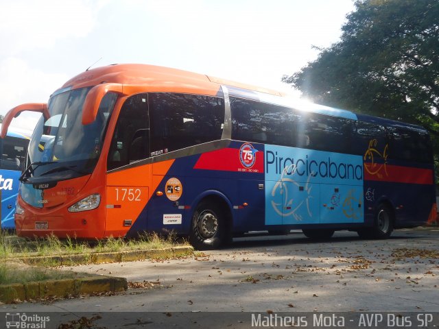 Viação Piracicabana 1752 na cidade de São Paulo, São Paulo, Brasil, por Matheus Mota Rosa da Silva. Número da foto: #1774376.