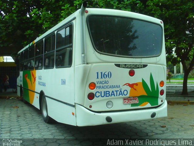 Viação Piracicabana Cubatão 1160 na cidade de Cubatão, São Paulo, Brasil, por Adam Xavier Rodrigues Lima. Número da foto: #1773073.