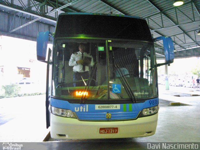 UTIL - União Transporte Interestadual de Luxo 9818 na cidade de Conselheiro Lafaiete, Minas Gerais, Brasil, por Davi Nascimento. Número da foto: #1772983.