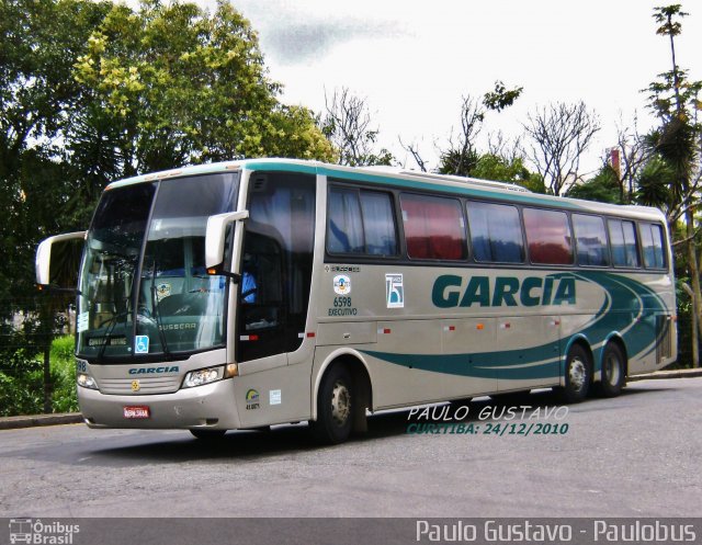 Viação Garcia 6598 na cidade de Curitiba, Paraná, Brasil, por Paulo Gustavo. ID da foto: 1775267.