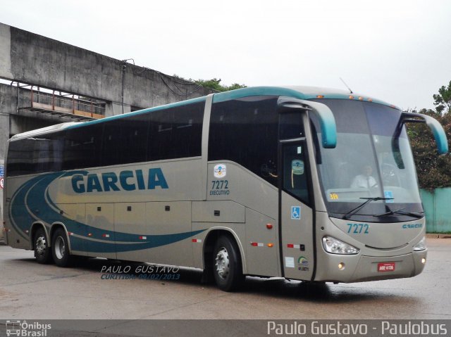 Viação Garcia 7272 na cidade de Curitiba, Paraná, Brasil, por Paulo Gustavo. ID da foto: 1778119.