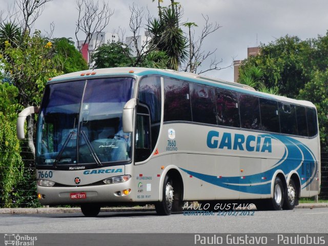 Viação Garcia 7660 na cidade de Curitiba, Paraná, Brasil, por Paulo Gustavo. Número da foto: #1781162.