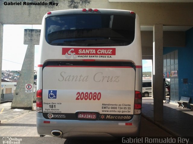 Viação Santa Cruz 208080 na cidade de Carmo do Rio Claro, Minas Gerais, Brasil, por Gabriel Romualdo Rey . Número da foto: #1779830.