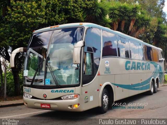 Viação Garcia 7461 na cidade de Curitiba, Paraná, Brasil, por Paulo Gustavo. ID da foto: 1781041.