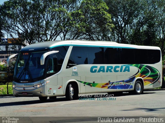 Viação Garcia 7706 na cidade de Curitiba, Paraná, Brasil, por Paulo Gustavo. ID da foto: 1782823.