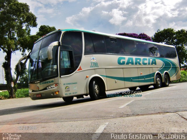 Viação Garcia 7780 na cidade de Curitiba, Paraná, Brasil, por Paulo Gustavo. ID da foto: 1782850.