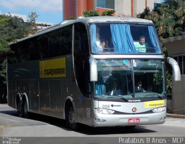 Viação Itapemirim 008 na cidade de São Paulo, São Paulo, Brasil, por Cristiano Soares da Silva. Número da foto: #1782118.
