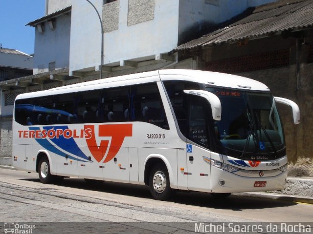 Viação Teresópolis RJ 203.018 na cidade de Rio de Janeiro, Rio de Janeiro, Brasil, por Michel Soares da Rocha. ID da foto: 1783442.