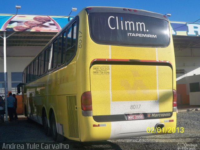 Viação Itapemirim 8017 na cidade de Alvorada do Norte, Goiás, Brasil, por Andrea Yule Carvalho. Número da foto: #1831752.
