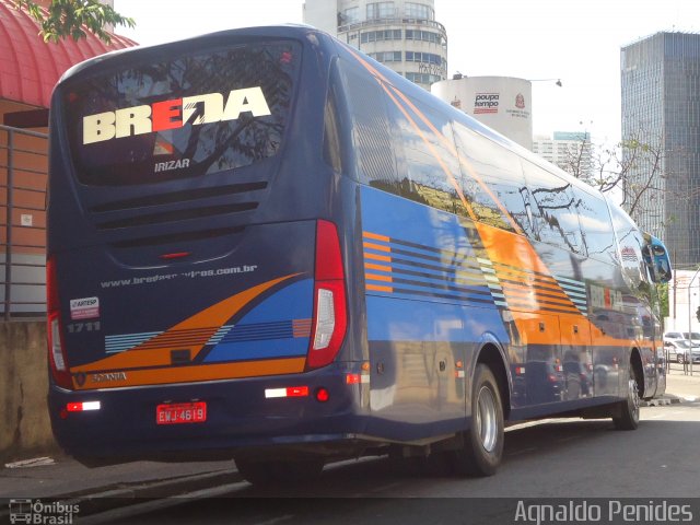 Breda Transportes e Serviços 1711 na cidade de São Bernardo do Campo, São Paulo, Brasil, por Agnaldo Penides. Número da foto: #1832575.