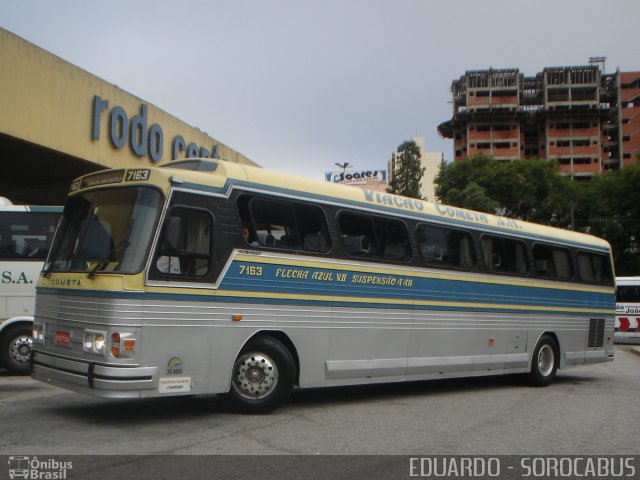 Viação Cometa 7163 na cidade de Sorocaba, São Paulo, Brasil, por EDUARDO - SOROCABUS. ID da foto: 1850886.