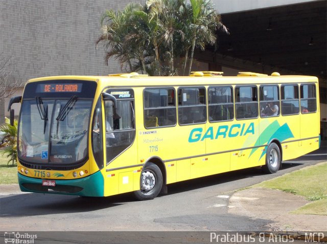Viação Garcia 7715 na cidade de Apucarana, Paraná, Brasil, por Cristiano Soares da Silva. Número da foto: #1853980.