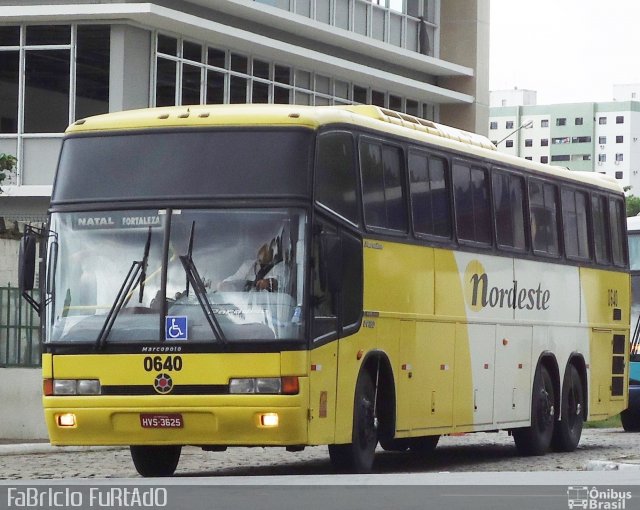 Viação Nordeste 0640 na cidade de Fortaleza, Ceará, Brasil, por Francisco José e  Silva Furtado. Número da foto: #1854603.