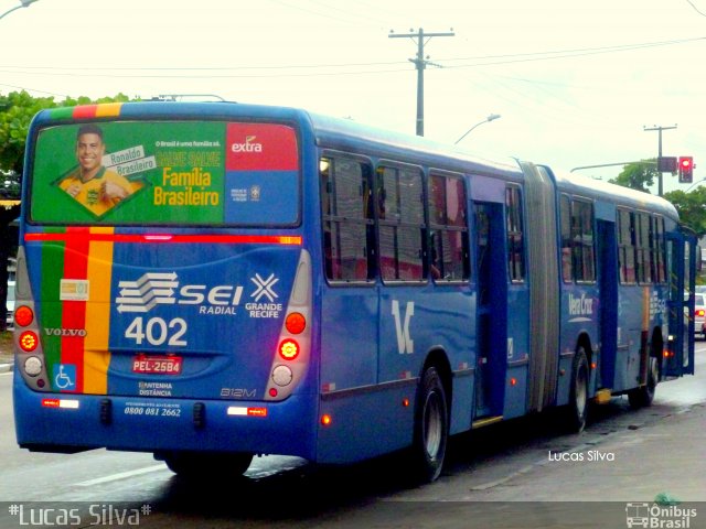 Expresso Vera Cruz 402 na cidade de Recife, Pernambuco, Brasil, por Lucas Silva. Número da foto: #1857595.