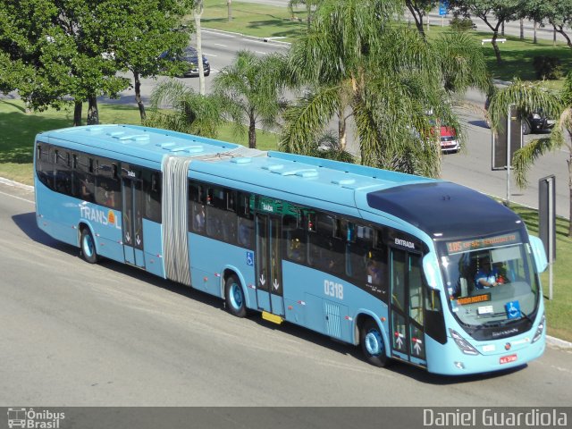 Transol Transportes Coletivos 0318 na cidade de Florianópolis, Santa Catarina, Brasil, por Daniel Guardiola. Número da foto: #1859400.