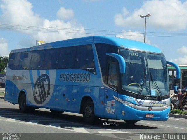 Auto Viação Progresso 6081 na cidade de Parnamirim, Rio Grande do Norte, Brasil, por Nícolas Vitorino Lopes. ID da foto: 1864509.