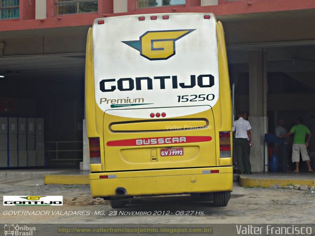 Empresa Gontijo de Transportes 15250 na cidade de Governador Valadares, Minas Gerais, Brasil, por Valter Francisco. ID da foto: 1865204.