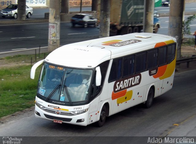 Saritur - Santa Rita Transporte Urbano e Rodoviário 7990 na cidade de Belo Horizonte, Minas Gerais, Brasil, por Adão Raimundo Marcelino. ID da foto: 1868098.