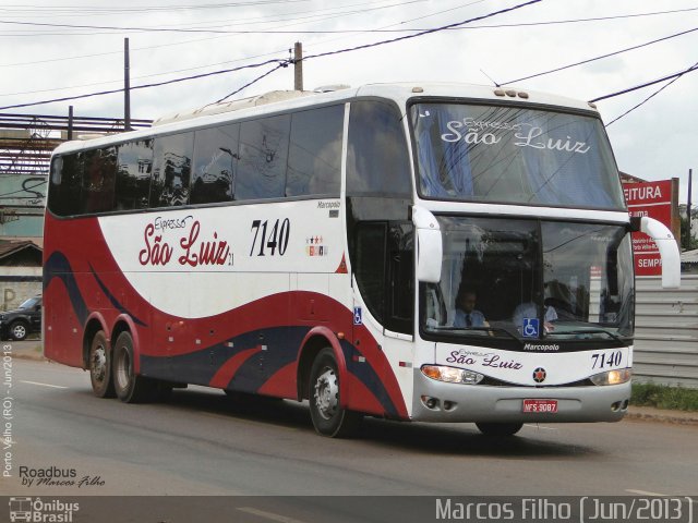 Expresso São Luiz 7140 na cidade de Porto Velho, Rondônia, Brasil, por Marcos Filho. Número da foto: #1868082.