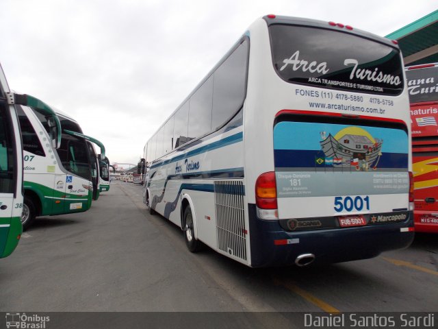 Arca Turismo 5001 na cidade de Santos, São Paulo, Brasil, por Daniel Santos Sardi. ID da foto: 1869155.