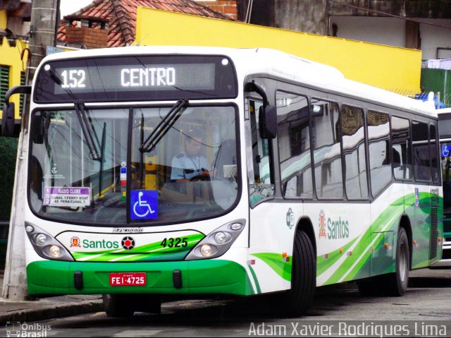 Viação Piracicabana Santos 4325 na cidade de Santos, São Paulo, Brasil, por Adam Xavier Rodrigues Lima. Número da foto: #1834687.