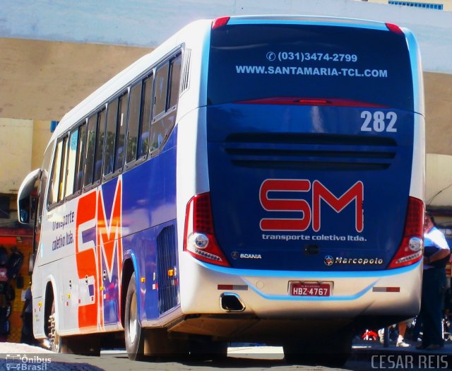 Transporte Coletivo Santa Maria 282 na cidade de Belo Horizonte, Minas Gerais, Brasil, por César Ônibus. Número da foto: #1871163.