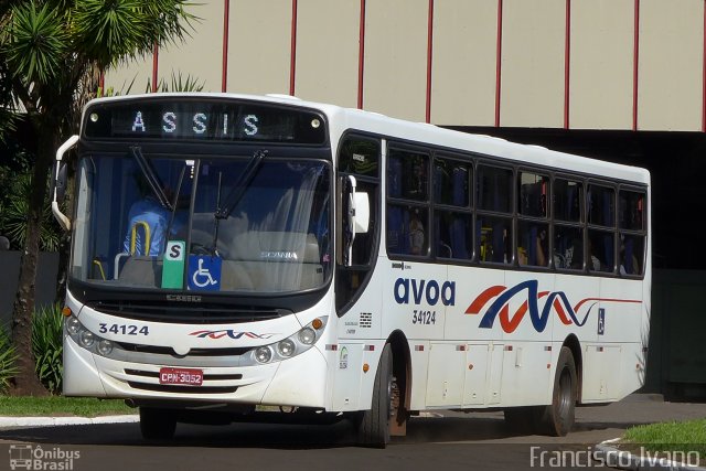 AVOA - Auto Viação Ourinhos Assis 34124 na cidade de Ourinhos, São Paulo, Brasil, por Francisco Ivano. Número da foto: #1870374.