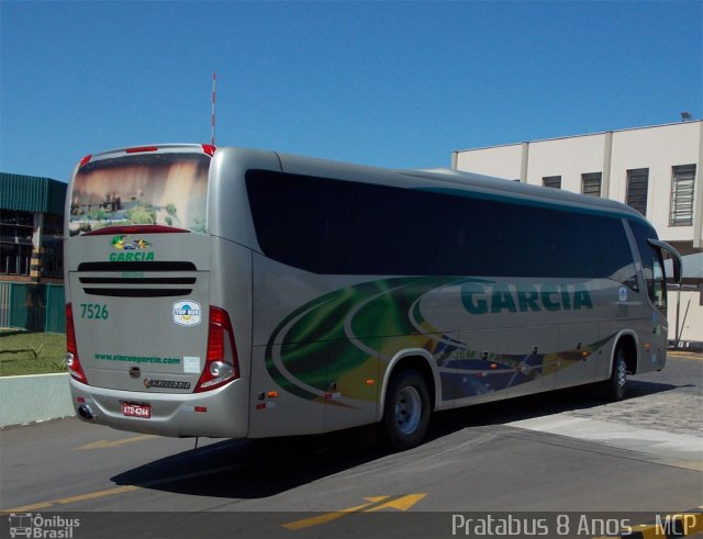 Viação Garcia 7526 na cidade de Londrina, Paraná, Brasil, por Cristiano Soares da Silva. ID da foto: 1876557.