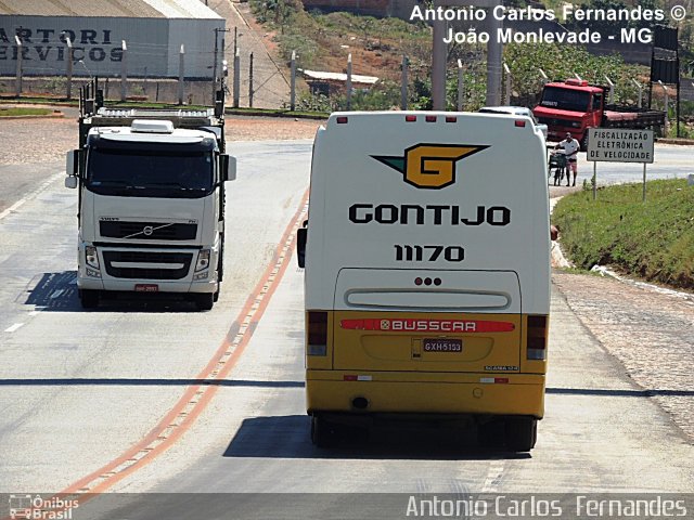 Empresa Gontijo de Transportes 11170 na cidade de João Monlevade, Minas Gerais, Brasil, por Antonio Carlos Fernandes. ID da foto: 1876729.