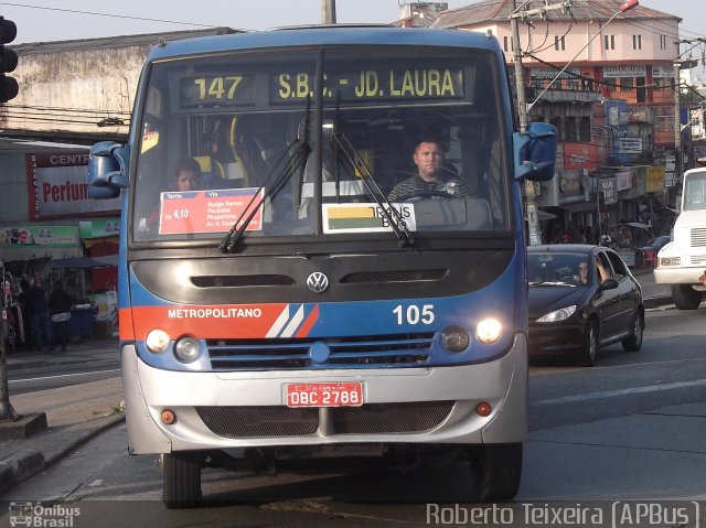 Trans Bus Transportes Coletivos 105 na cidade de Diadema, São Paulo, Brasil, por Roberto Teixeira. Número da foto: #1881353.