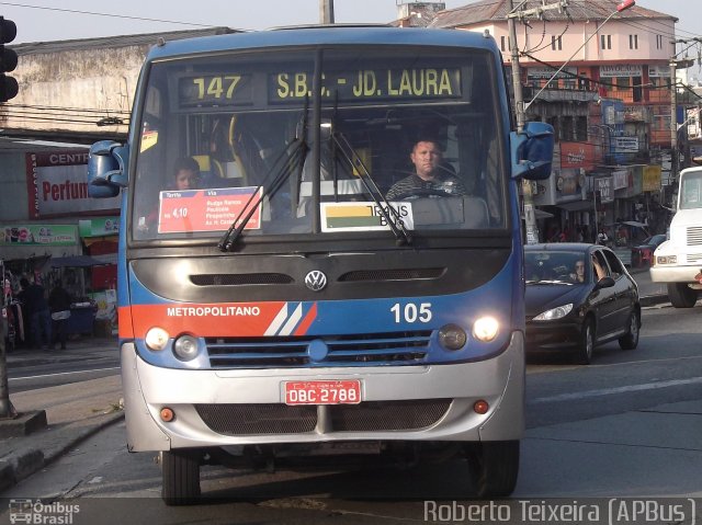 Trans Bus Transportes Coletivos 105 na cidade de Diadema, São Paulo, Brasil, por Roberto Teixeira. ID da foto: 1881353.