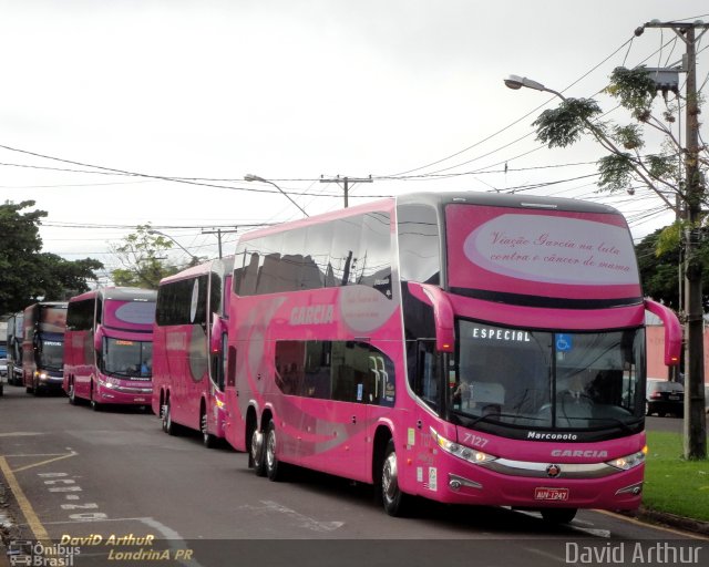 Viação Garcia 7127 na cidade de Londrina, Paraná, Brasil, por David Arthur. Número da foto: #1882377.