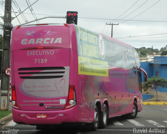 Viação Garcia 7189 na cidade de Londrina, Paraná, Brasil, por David Arthur. Número da foto: #1882376.