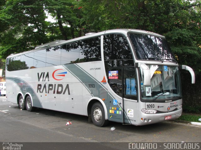 Via Rápida Transportes e Turismo 1093 na cidade de São Paulo, São Paulo, Brasil, por EDUARDO - SOROCABUS. Número da foto: #1886786.