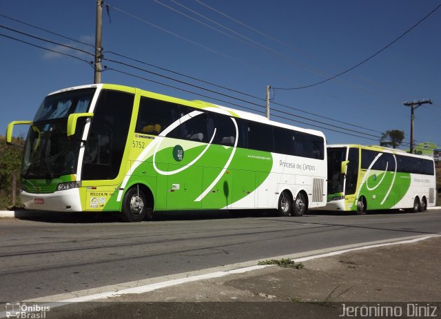 Expresso Princesa dos Campos 5752 na cidade de Aparecida, São Paulo, Brasil, por Jerônimo Diniz. Número da foto: #1836126.