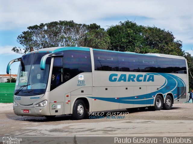 Viação Garcia 7532 na cidade de Curitiba, Paraná, Brasil, por Paulo Gustavo. ID da foto: 1841698.