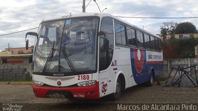 Viação São Cristóvão 2180 na cidade de Lavras, Minas Gerais, Brasil, por Marcos de Alcantara Pinto. Número da foto: #1844862.