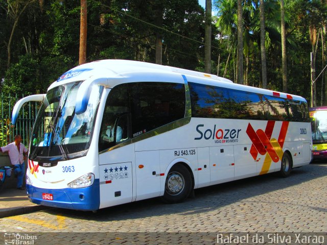 Solazer Transportes e Turismo 3063 na cidade de Petrópolis, Rio de Janeiro, Brasil, por Rafael da Silva Xarão. Número da foto: #1844995.