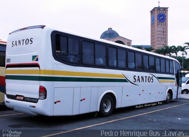 Viação Santos 5001 na cidade de Aparecida, São Paulo, Brasil, por Pedro Henrique Gumercindo da Silva. Número da foto: #1846038.