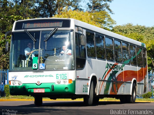 Empresa de Transportes Andorinha 6106 na cidade de Presidente Prudente, São Paulo, Brasil, por Beatriz Fernandes. ID da foto: 1850197.